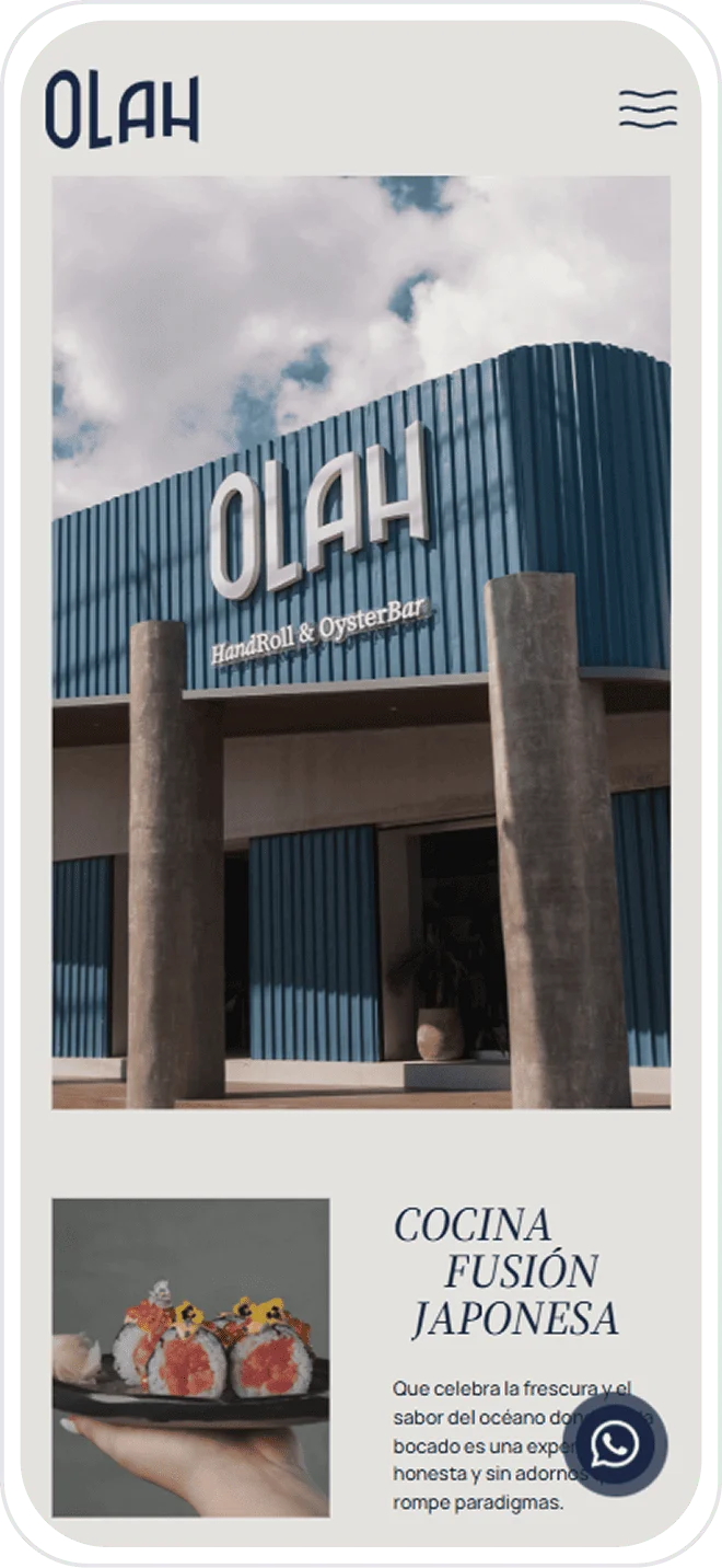 Desarrollo web para Olah Handroll and Oyster Bar - BWE Agency Agencia de Marketing